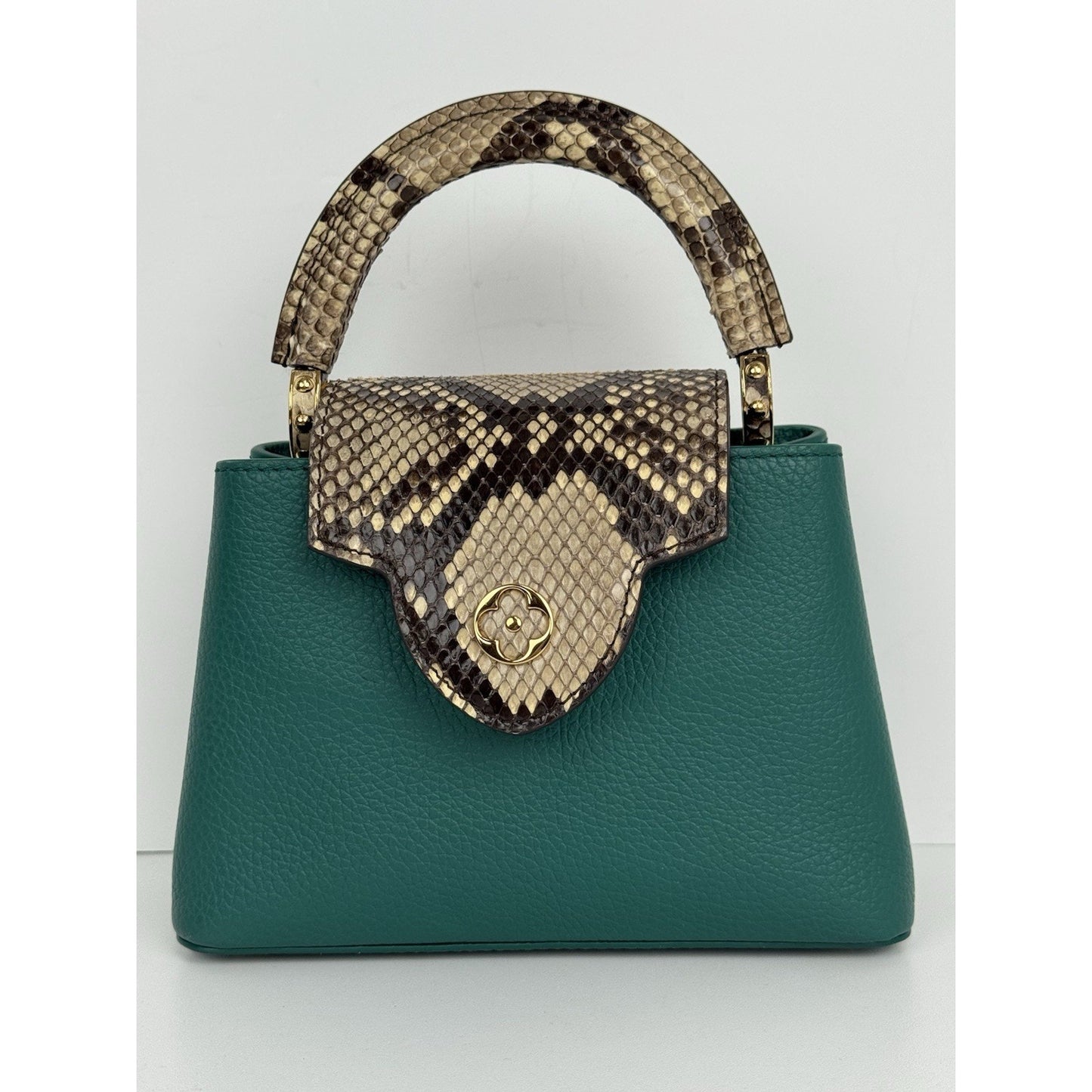 Louis Vuitton Capucines BB Python & Leather Bag Emerald Green with Gold HW B-2