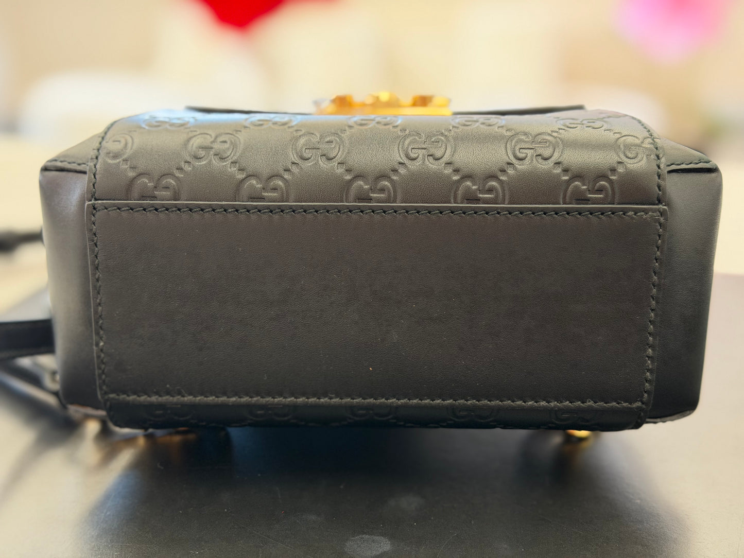 Gucci Padlock Mini Backpack in black Guccissima leather