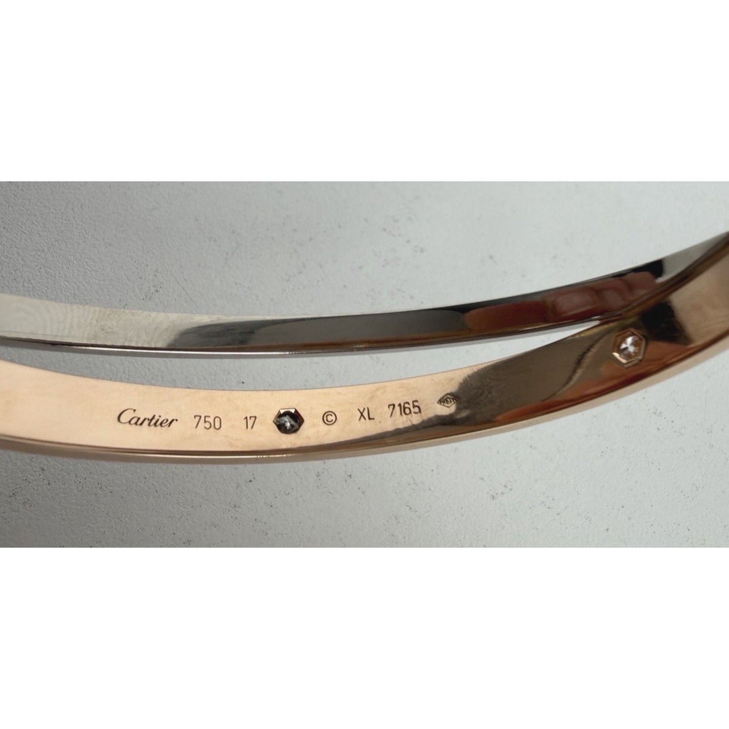 Cartier Double Love Bracelet in 18k Rose Gold & 18k White Gold with Diamonds