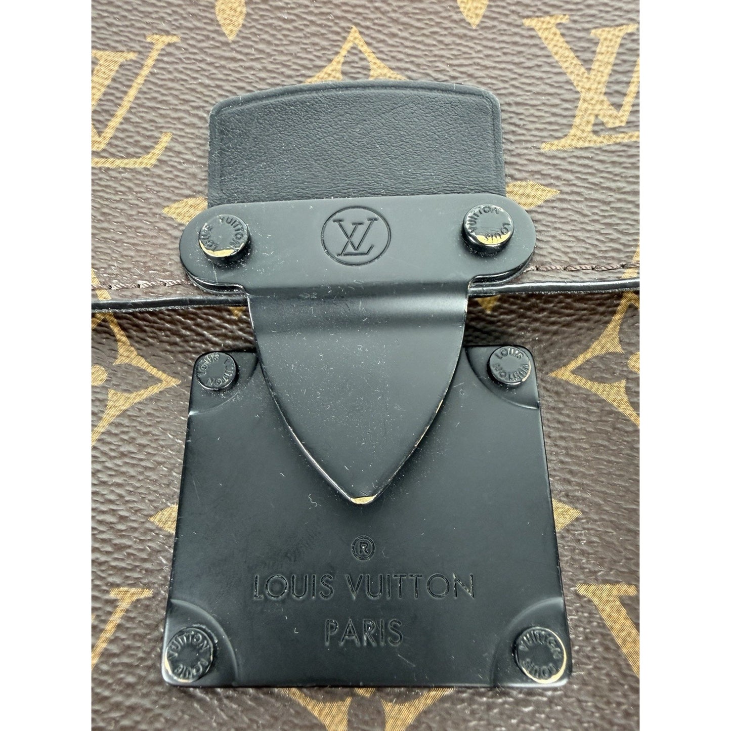 Louis Vuitton Crossbody S Lock Brown Monogram Coated Canvas NFC D5