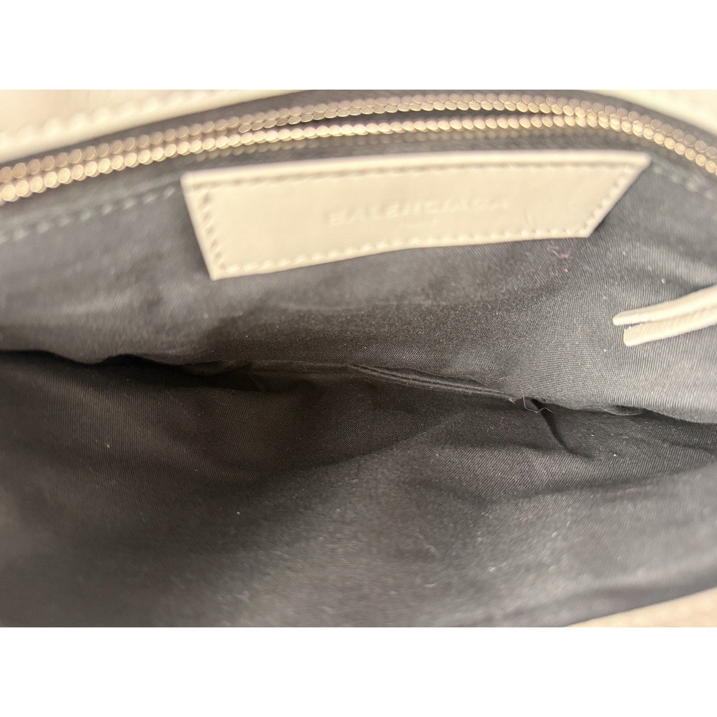 Balenciaga Chevre Motocross Classic Envelope Clutch Bag Light Gray Leather S19