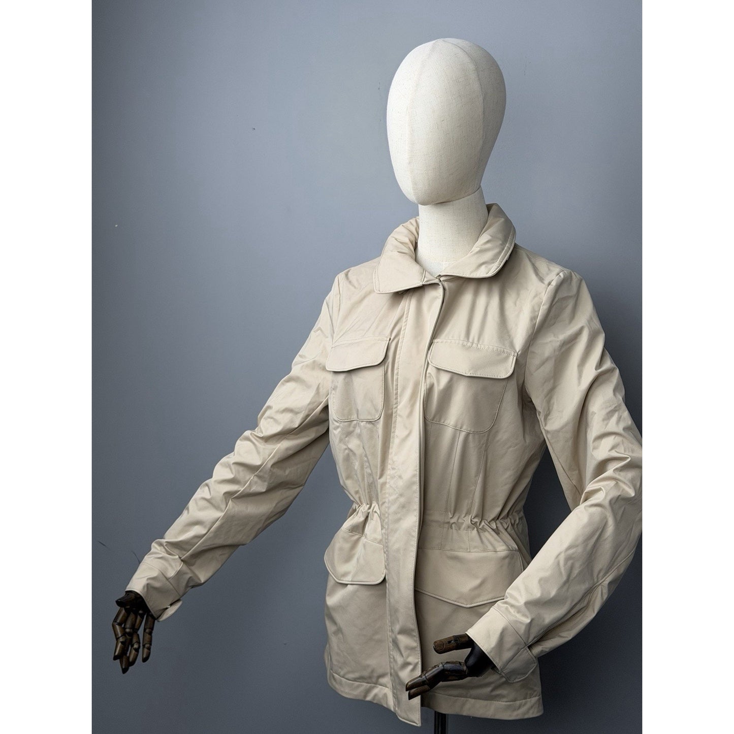 Loro Piana Windmate Traveller Field Jacket in Beige Technical Nylon