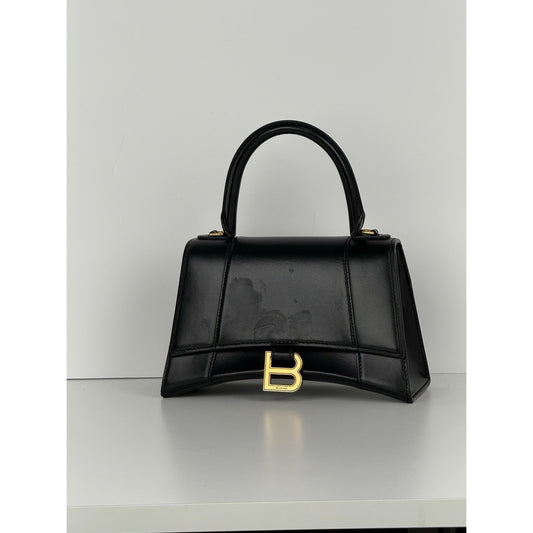Balenciaga Hourglass Black Leather Top Handle Women's Bag