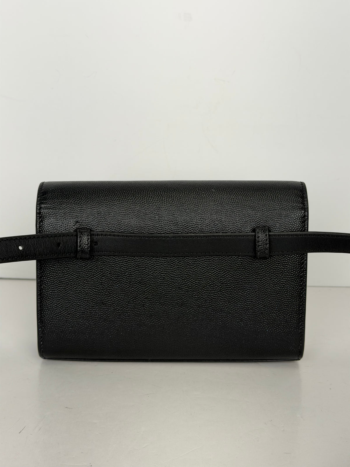 Saint Laurent Kate Belt Bag in Black Grain De Poudre Leather YS12