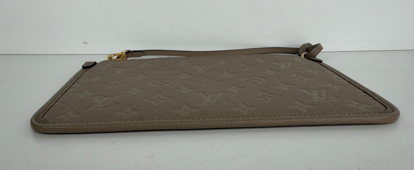 Louis Vuitton Melanie Pochette Bag in Tourterelle Empreinte Leather S-10