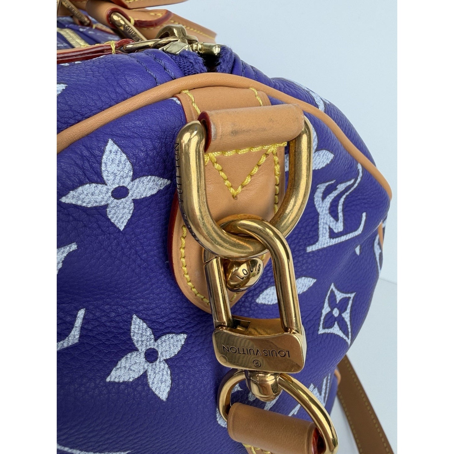 Louis Vuitton Speedy P9 Bandouliere 40 in Purple Monogram Calfskin Microchipped