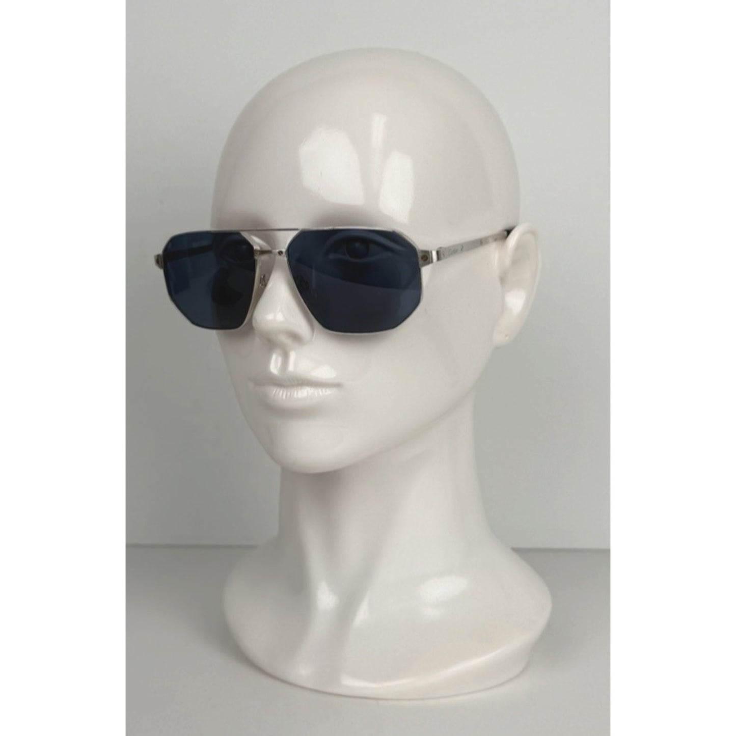 Cartier Santos de Cartier Aviator-Style Sunglasses Dark Blue Lense K1