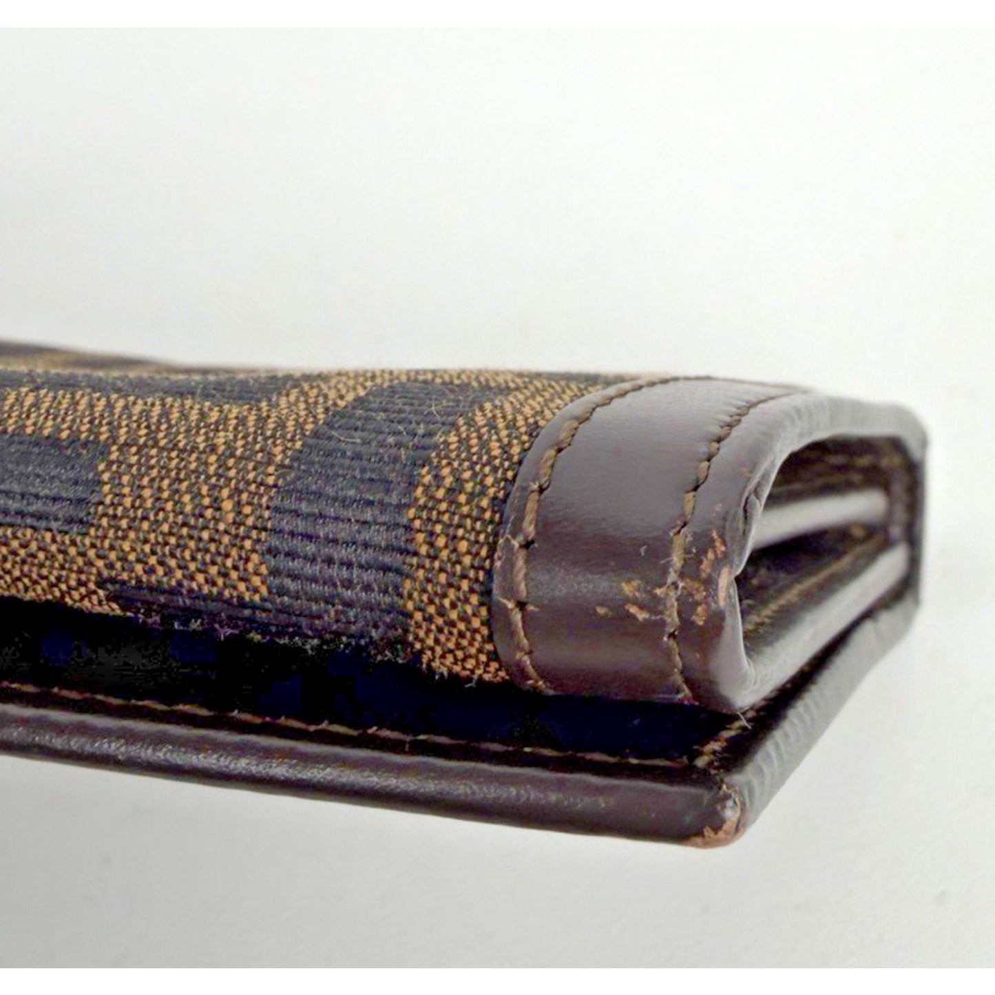 Fendi Zucca Long Vintage Wallet in Brown FF Monogram Canvas with Leather Trim K2
