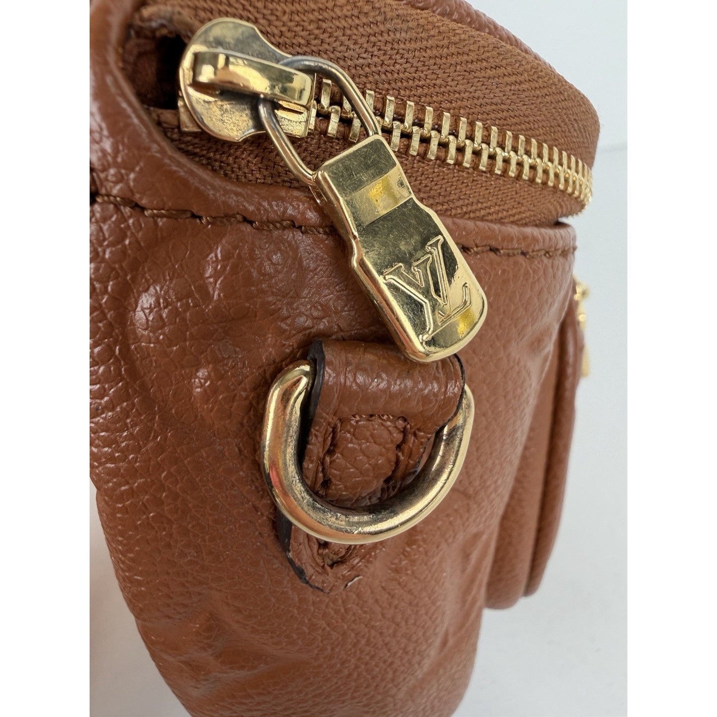 LOUIS VUITTON Mini Bumbag Empriente Leather Belt Bag Cognac NFC