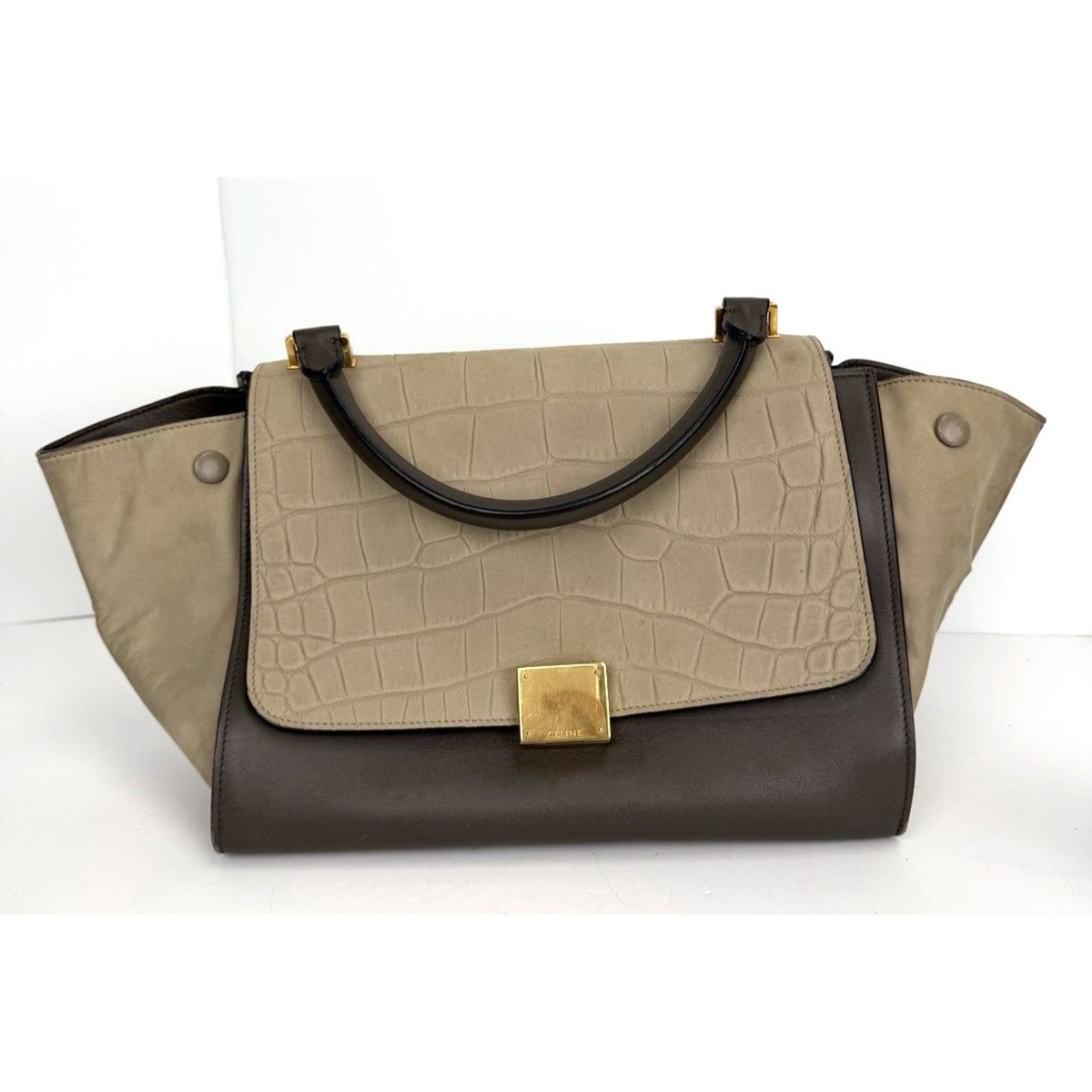 Celine Trapeze Micro Bag in Crocodile Embossed Calfskin Calfskin Leather S02