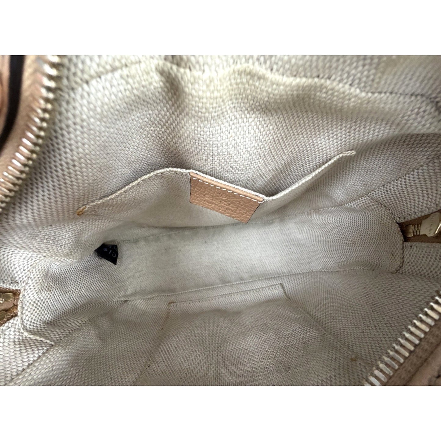 Soho Disco Small Bag in Light Brown Leather Crossbody Champagne Hardware S