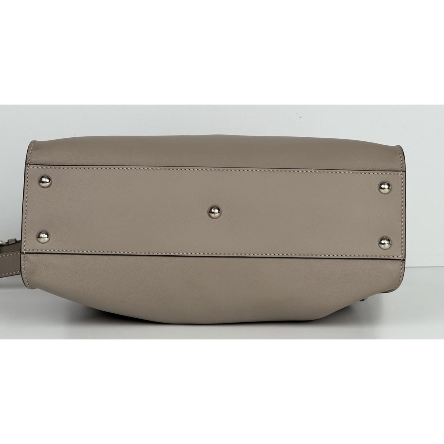 Fendi Peekaboo Python-Trimmed Medium in Taupe Leather for Women B6
