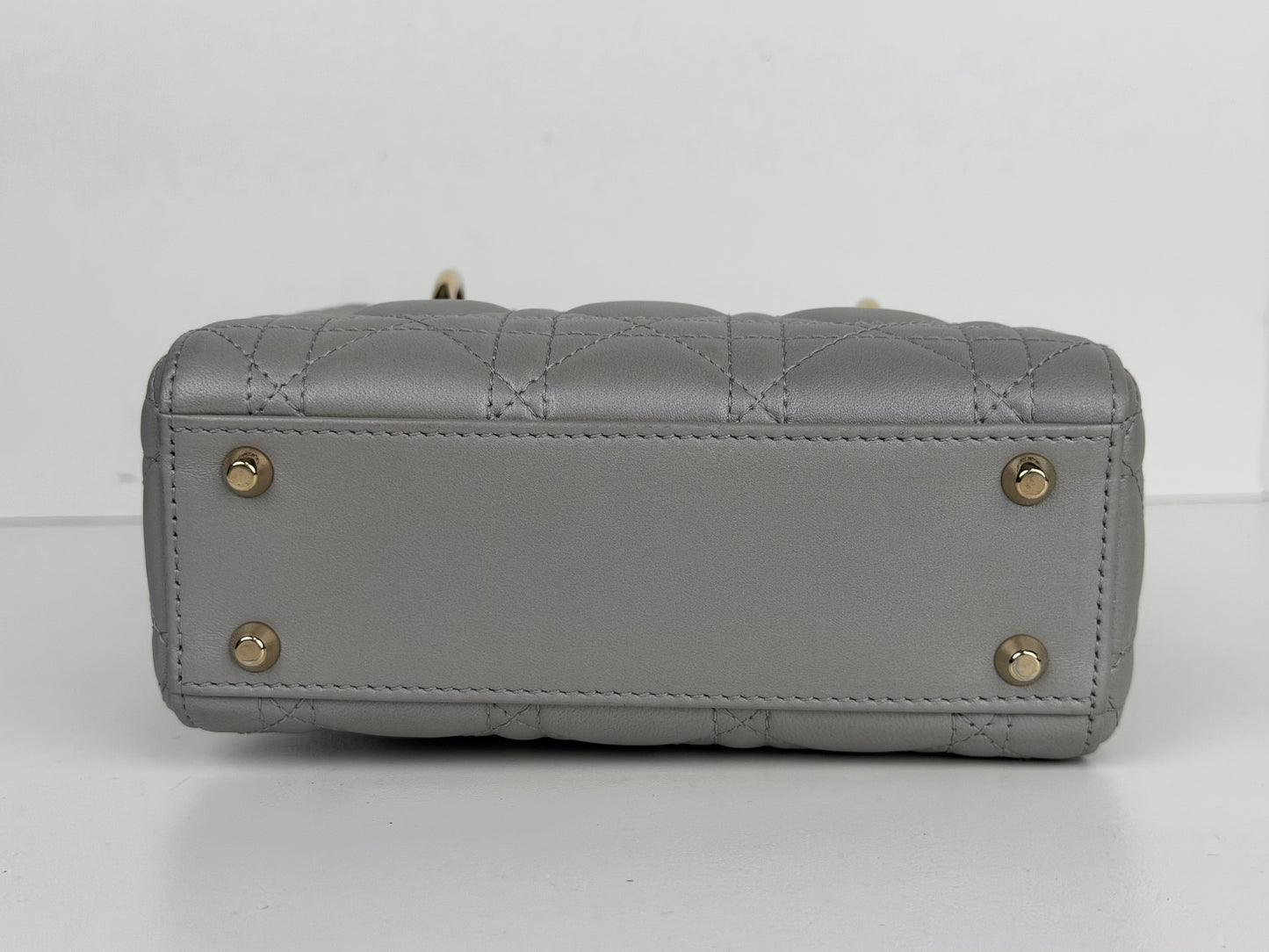 Christian Dior Mini Lady Dior Shoulder Bag Grey