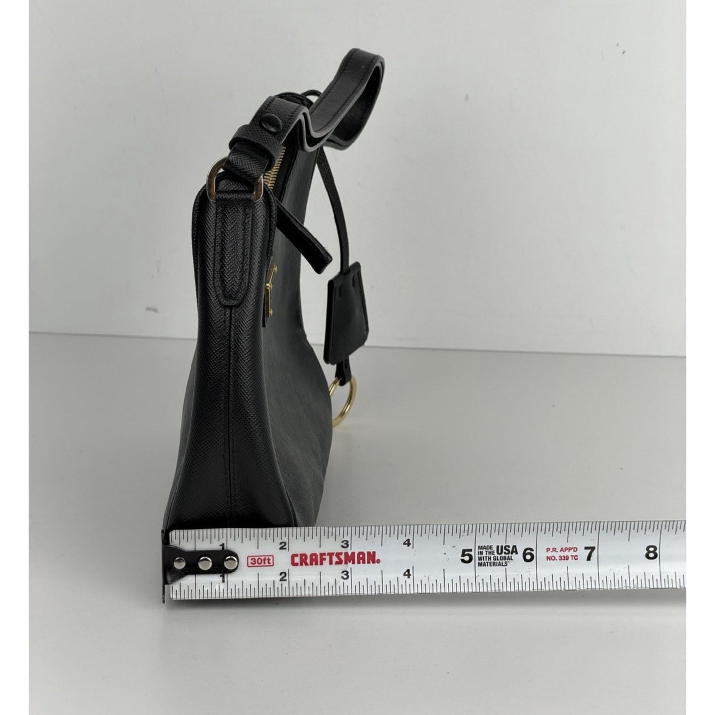 Prada Re-Edition 2005 Saffiano Leather Mini Bag in Black with Key Ring D-3