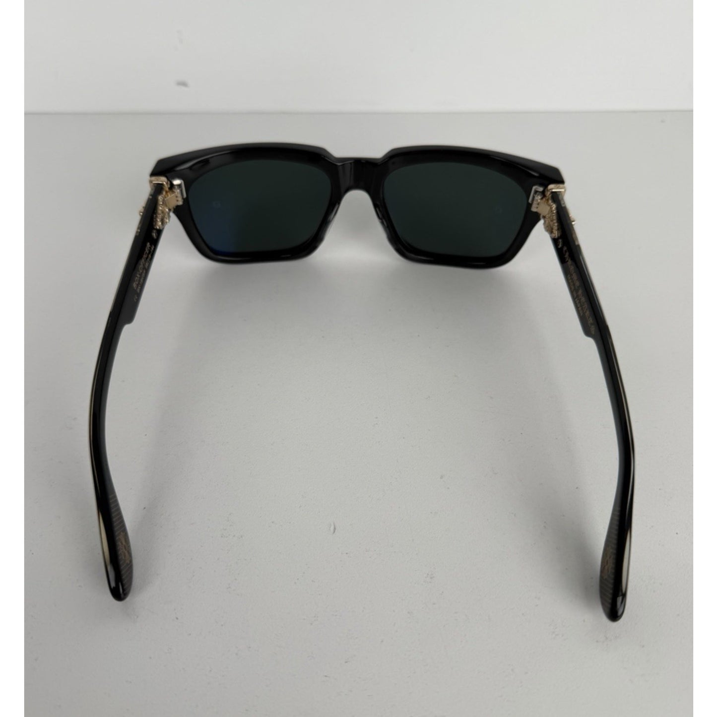 Chrome Hearts Box Officer Square Sunglasses 56 in Black with Dark Green Lenses