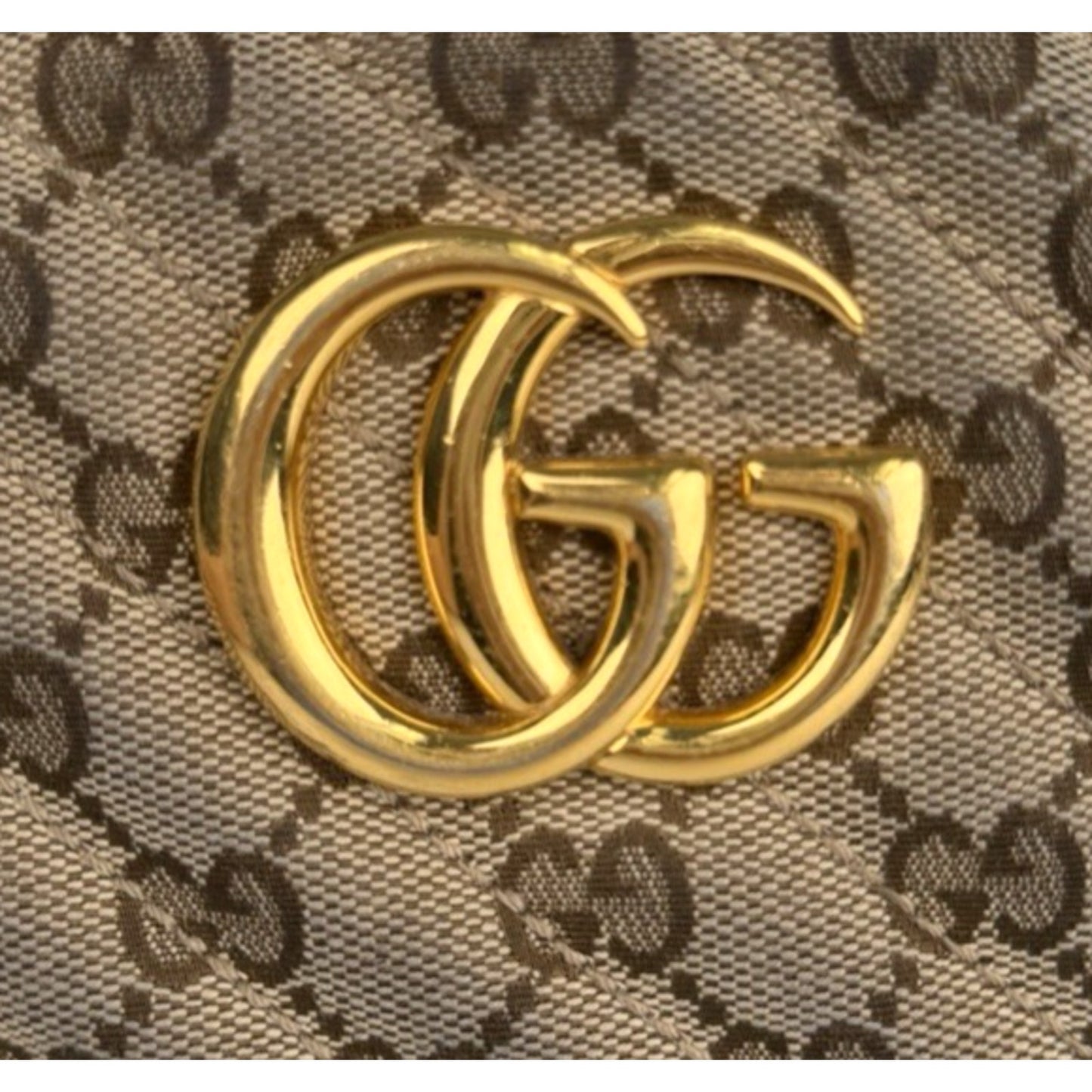 Gucci GG Marmont Camera Bag Small in Diagonal Quilted Canvas Leather Trim S09