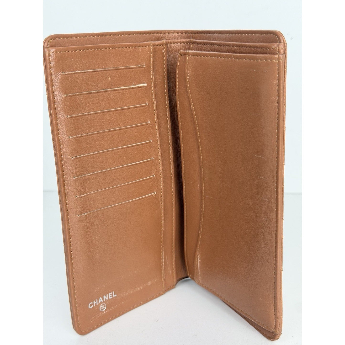 Chanel L-Yen Wallet Quilted Caviar in Caramel Leather 2011