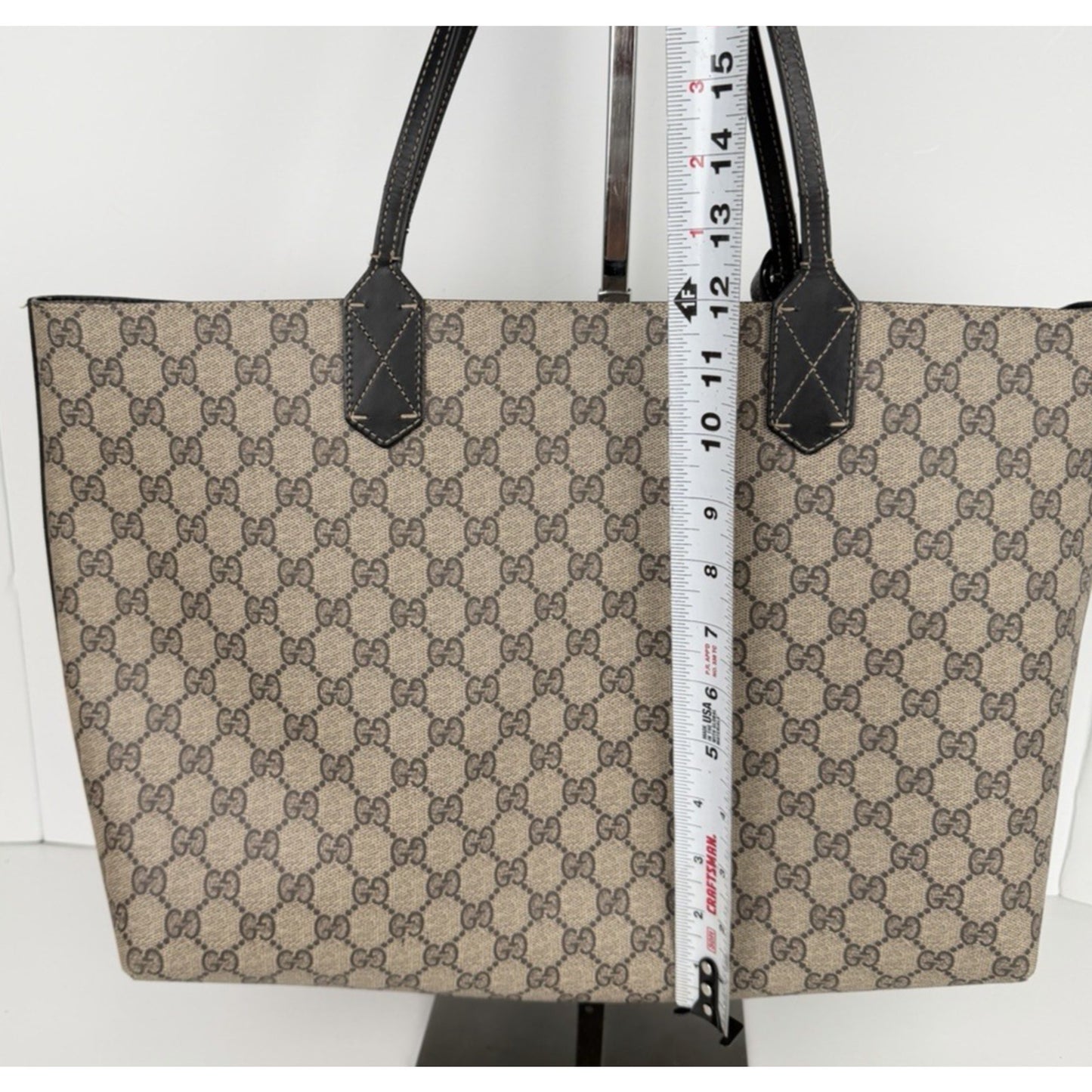 Gucci GG Monogram Coated Canvas Reversible Tote Black S