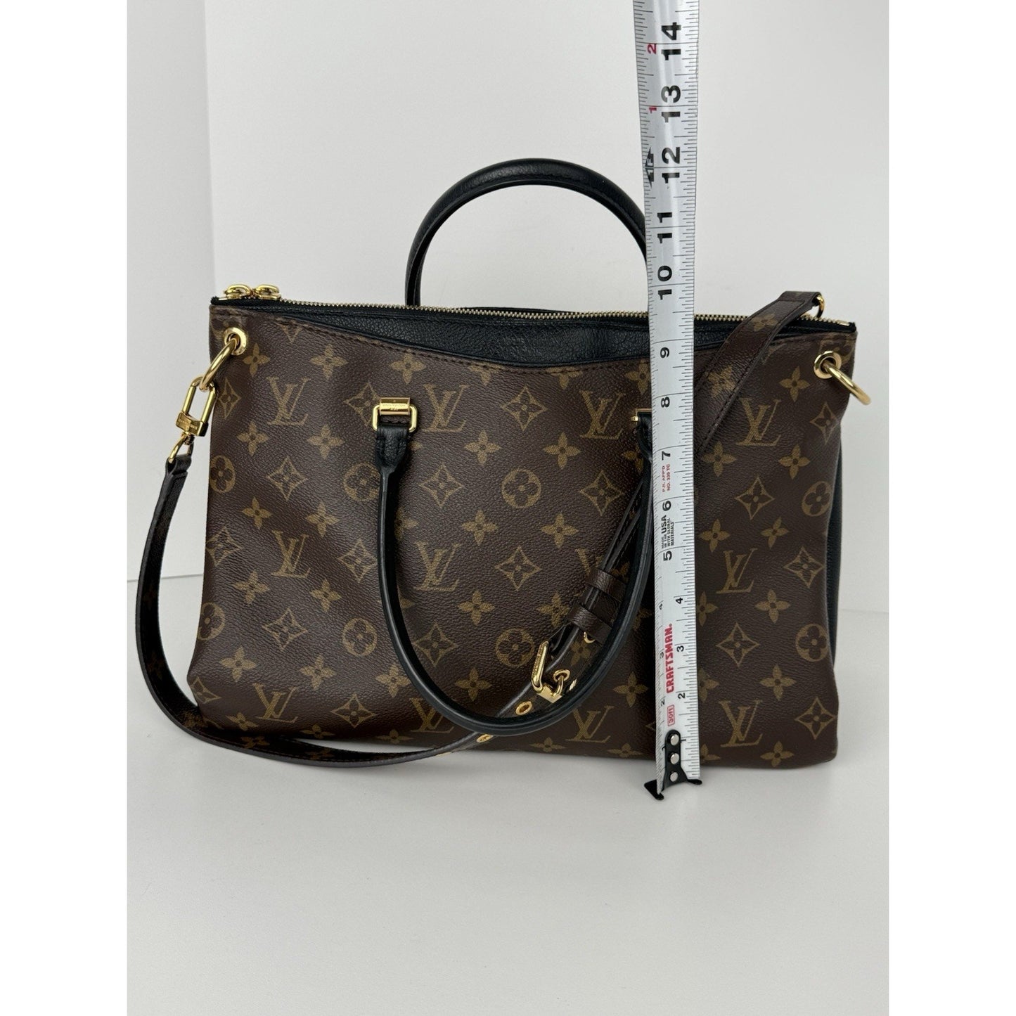Louis Vuitton Pallas Black Interior Tote BB Brown Canvas/Leather