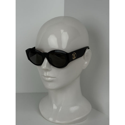 Louis Vuitton Round Sunglasses Black Lenses Z1128E 93L