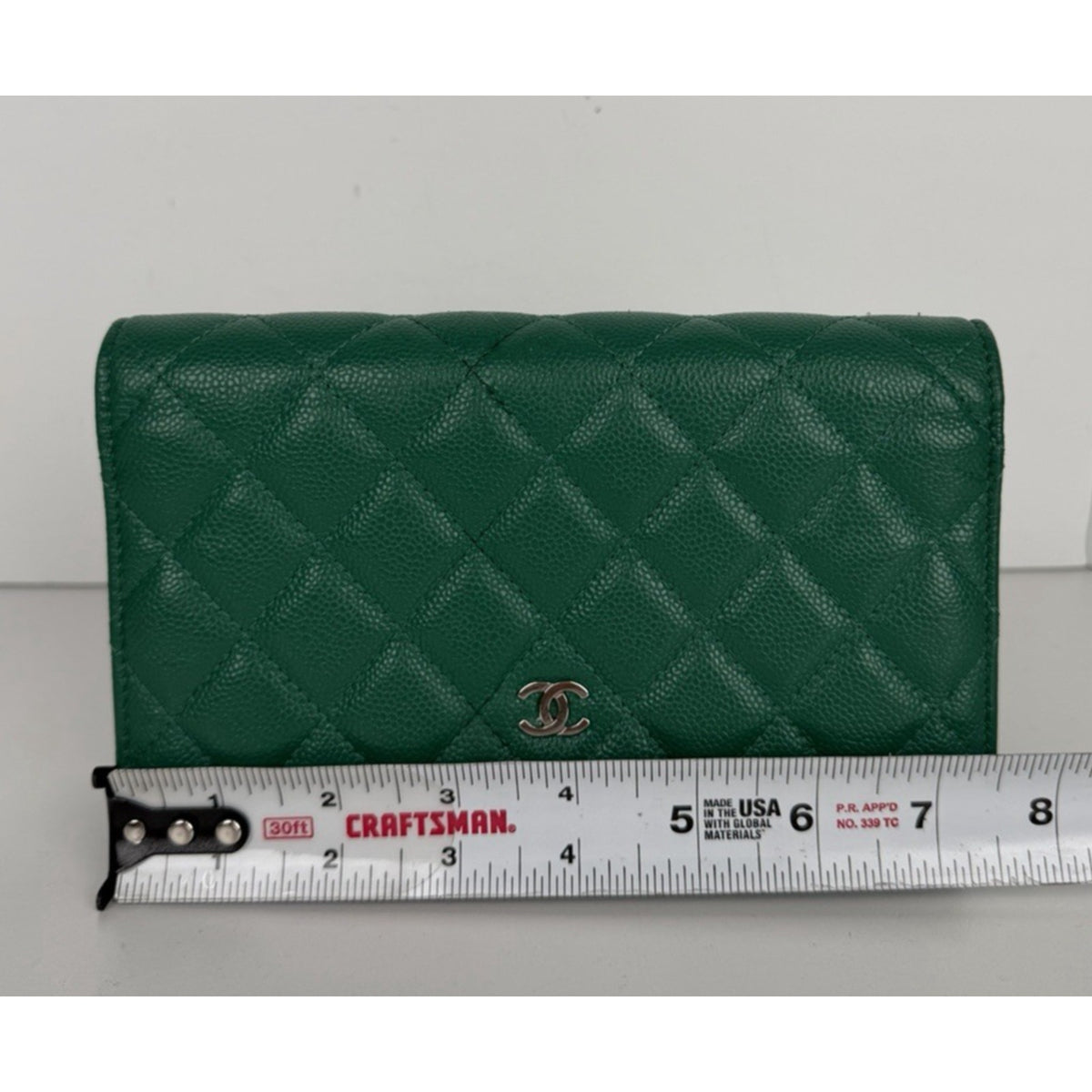 Chanel Quilted Wallet on Chain Bag in Caviar Green Leather 2020 D-4