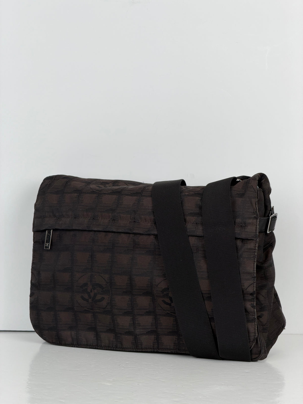 Chanel Travel Line Messenger Bag in Brown Nylon YS26