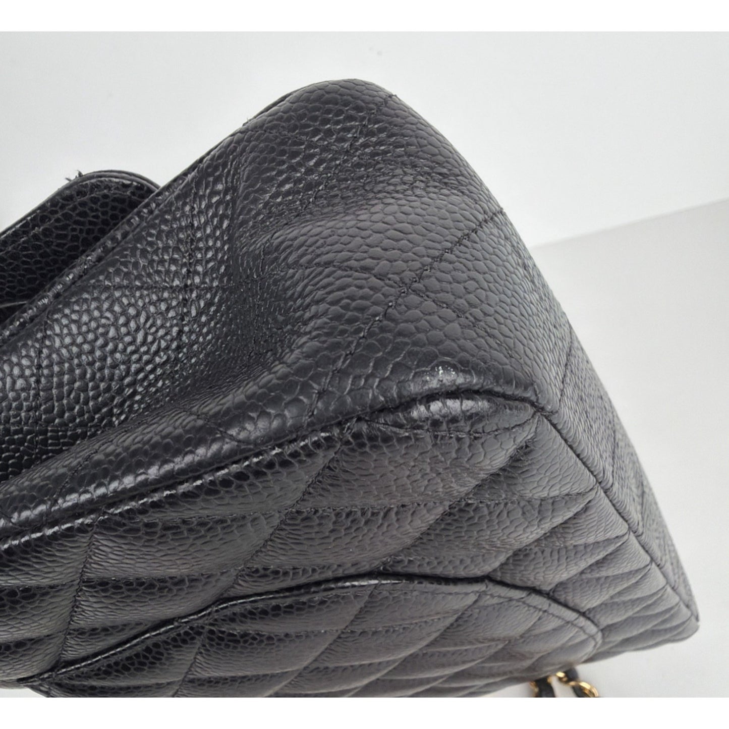 Chanel Classic Double Flap Medium Bag in Black Quilted Caviar Leather 2019 C6