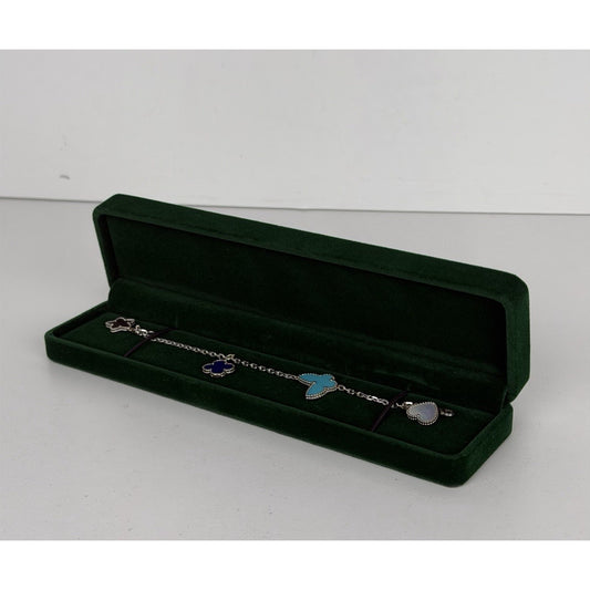 Van Cleef & Arpels Lucky Alhambra 4 Motifs Bracelet 18k White Gold