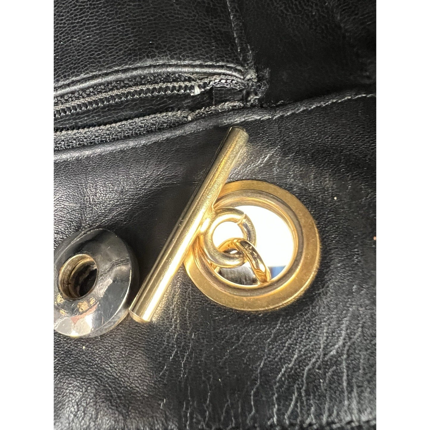 CHANEL Vintage Lambskin Black Leather Tote Shoulder Bag (1989-1991)