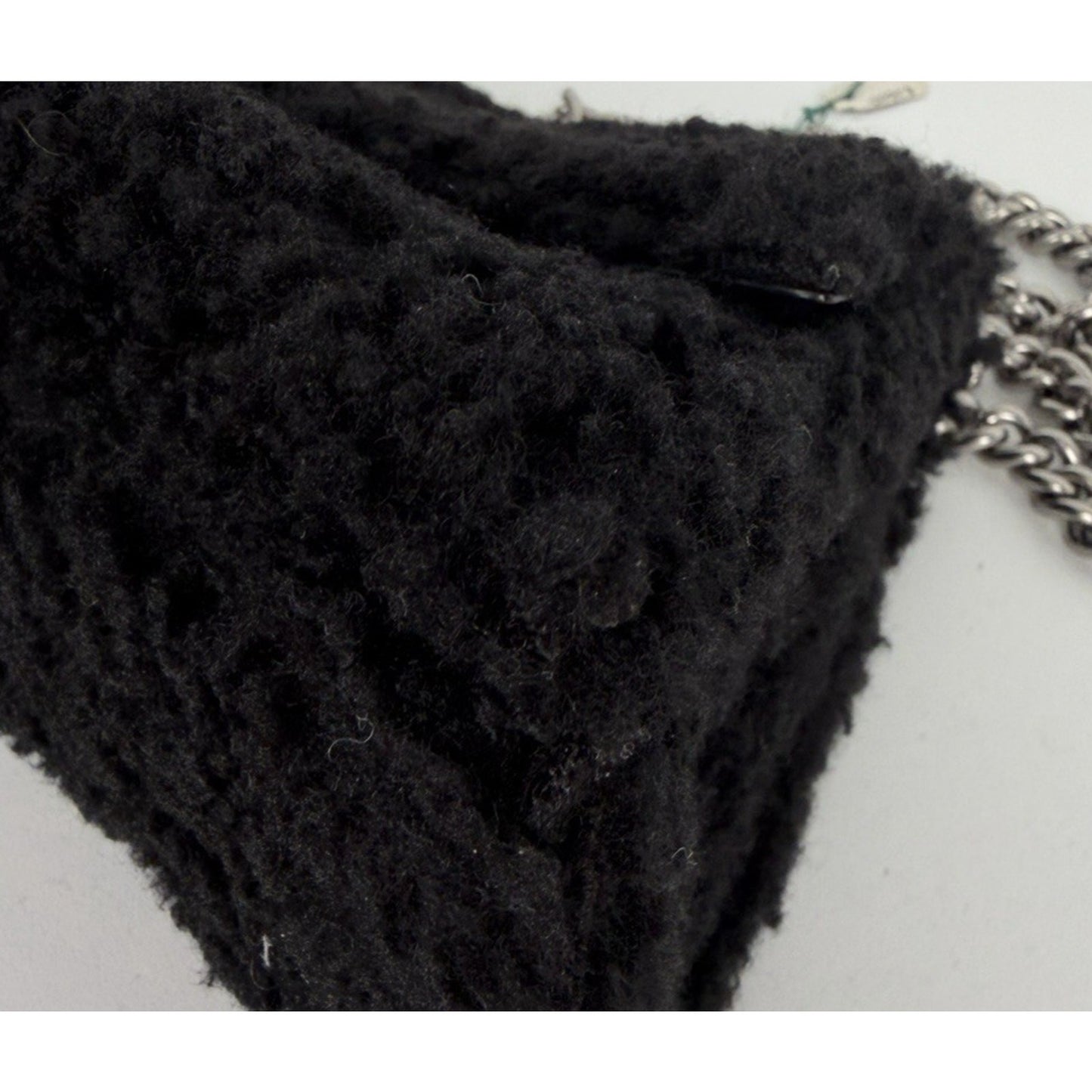 Balenciaga Crush Small Chain Bag in Black Curly Fake Shearling E6