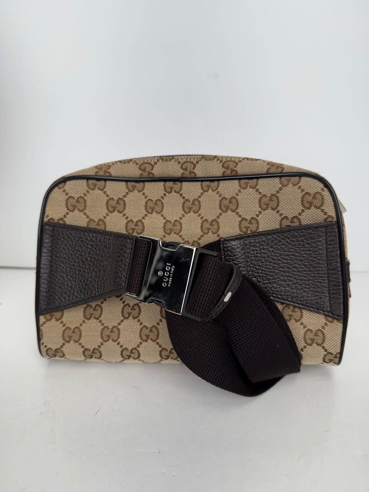 Gucci GG Canvas Belt Bag Waist Pouch in Beige and Brown GG monogram YS23