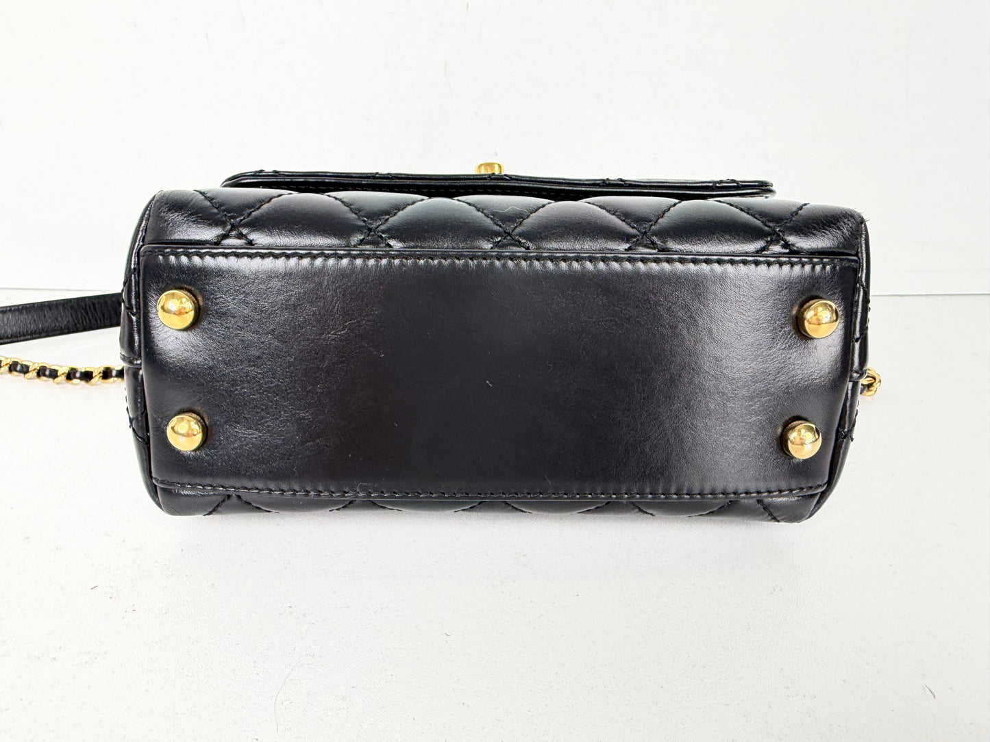 Chanel Coco Handle Bag Mini in Black Quilted Leather with Gold Hardware NFC YD-5