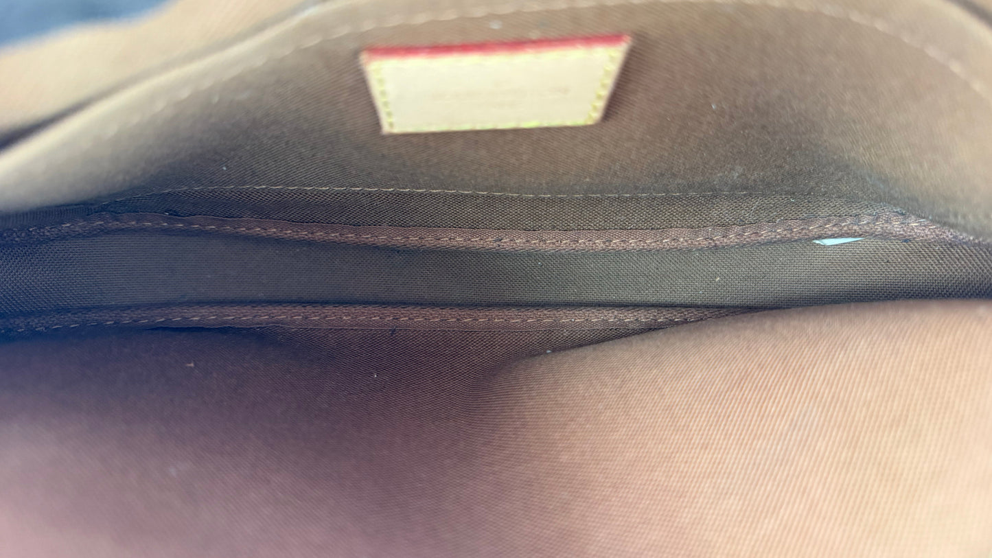 Louis Vuitton Multi Pochette Bag in Khaki & Brown LV Monogram Coated Canvas NFC C-9