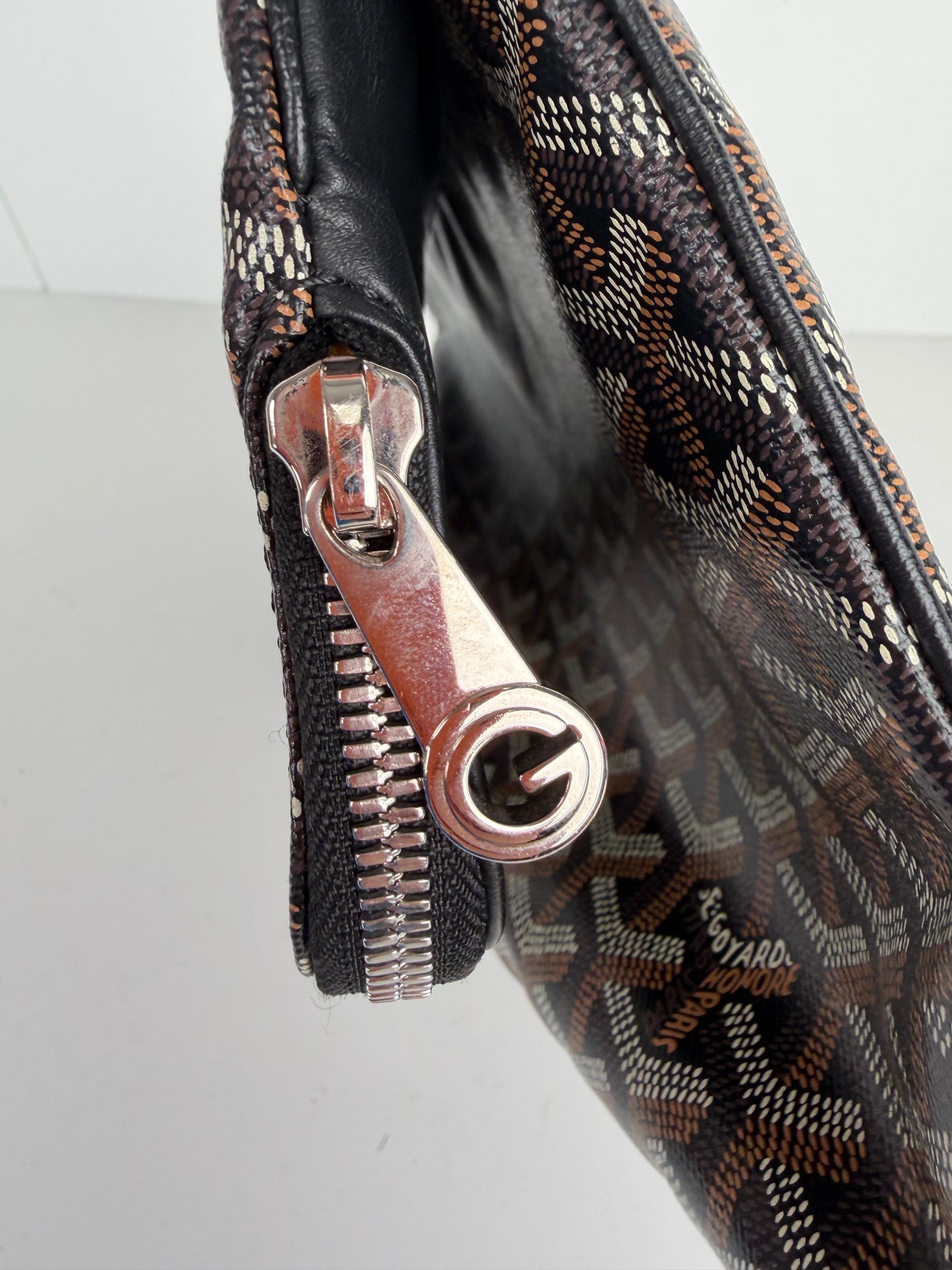 Goyard Sainte-Marie MM Fold Over Clutch Bag in Black Goyardine Coated Canvas YK-2