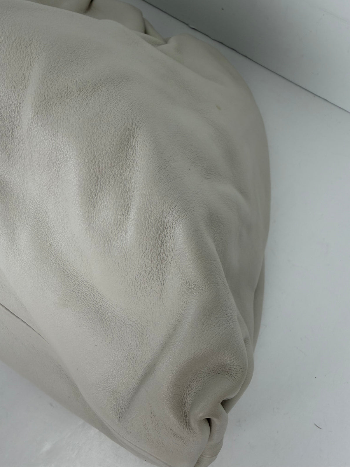 Bottega Veneta The Pouch Oversized Clutch in Off White Smooth Butter Calfskin Leather S05
