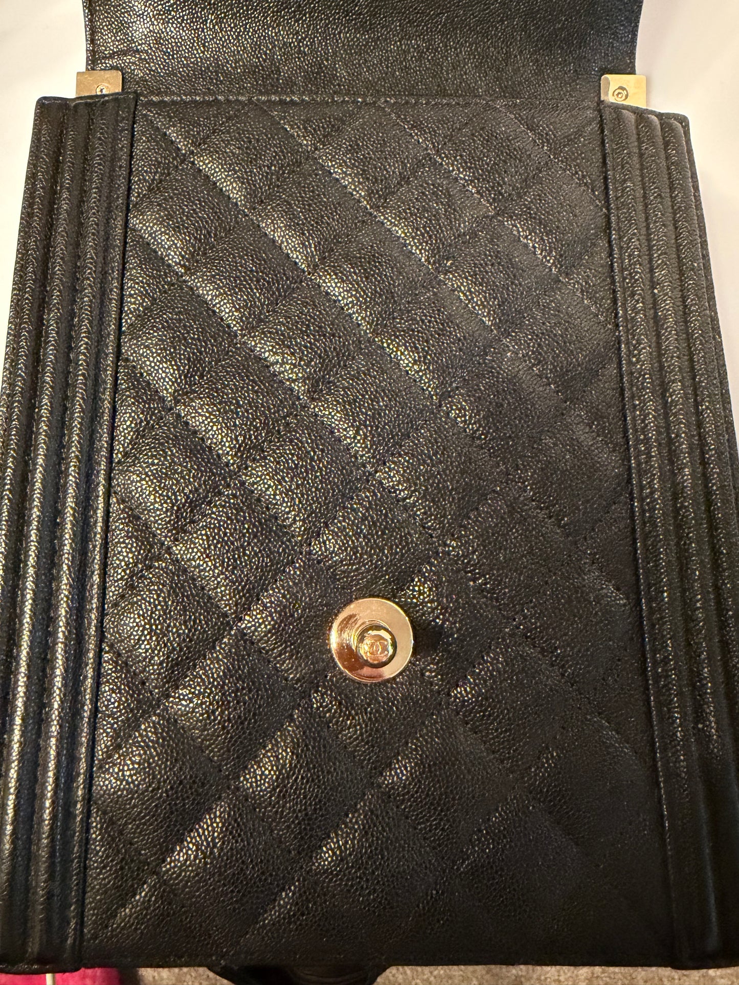 Chanel Quilted North South Boy Flap Shoulder Bag Black