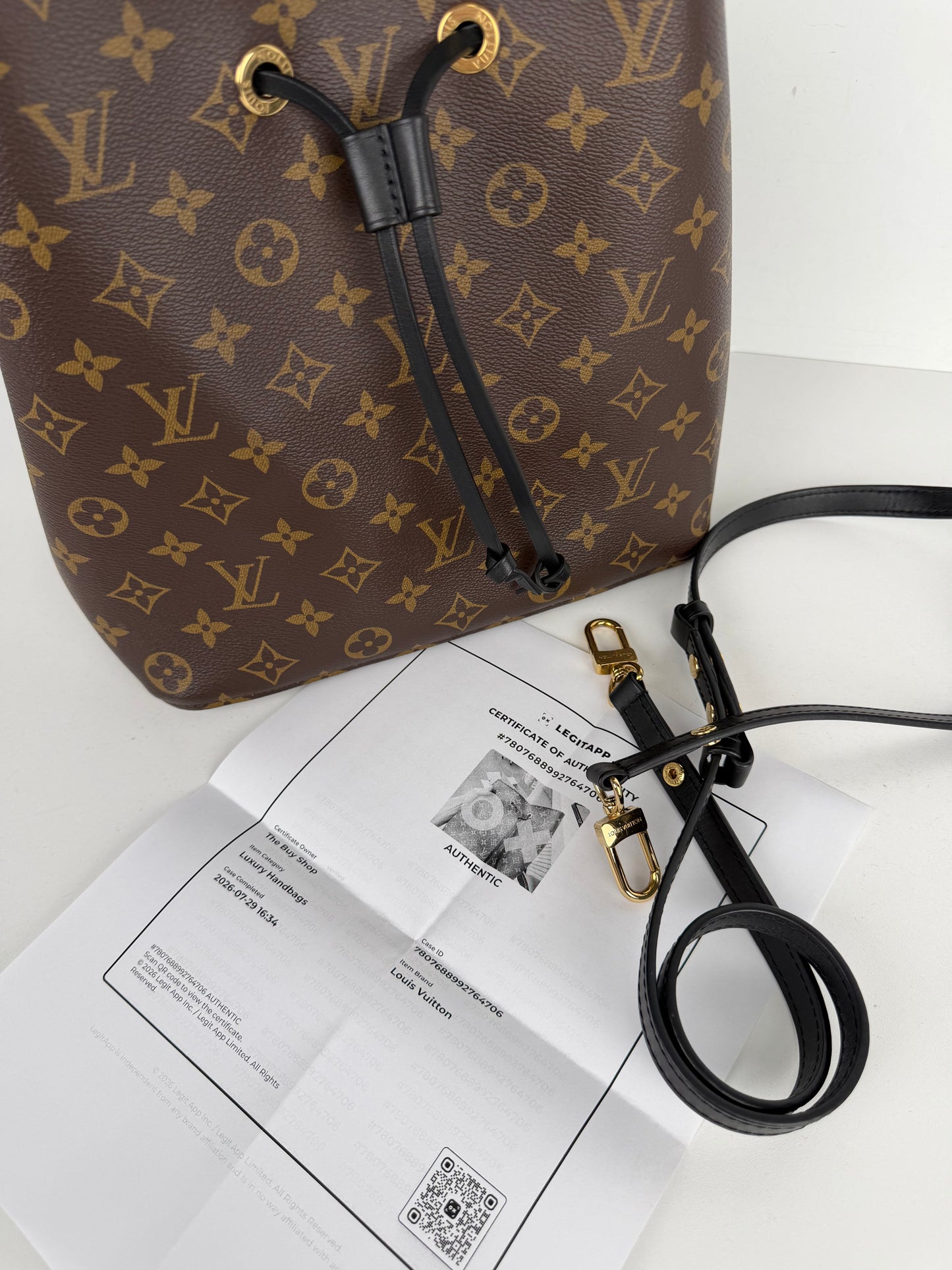 Louis Vuitton NeoNoe Bag MM in Brown LV Monogram Coated Canvas NFC B-6