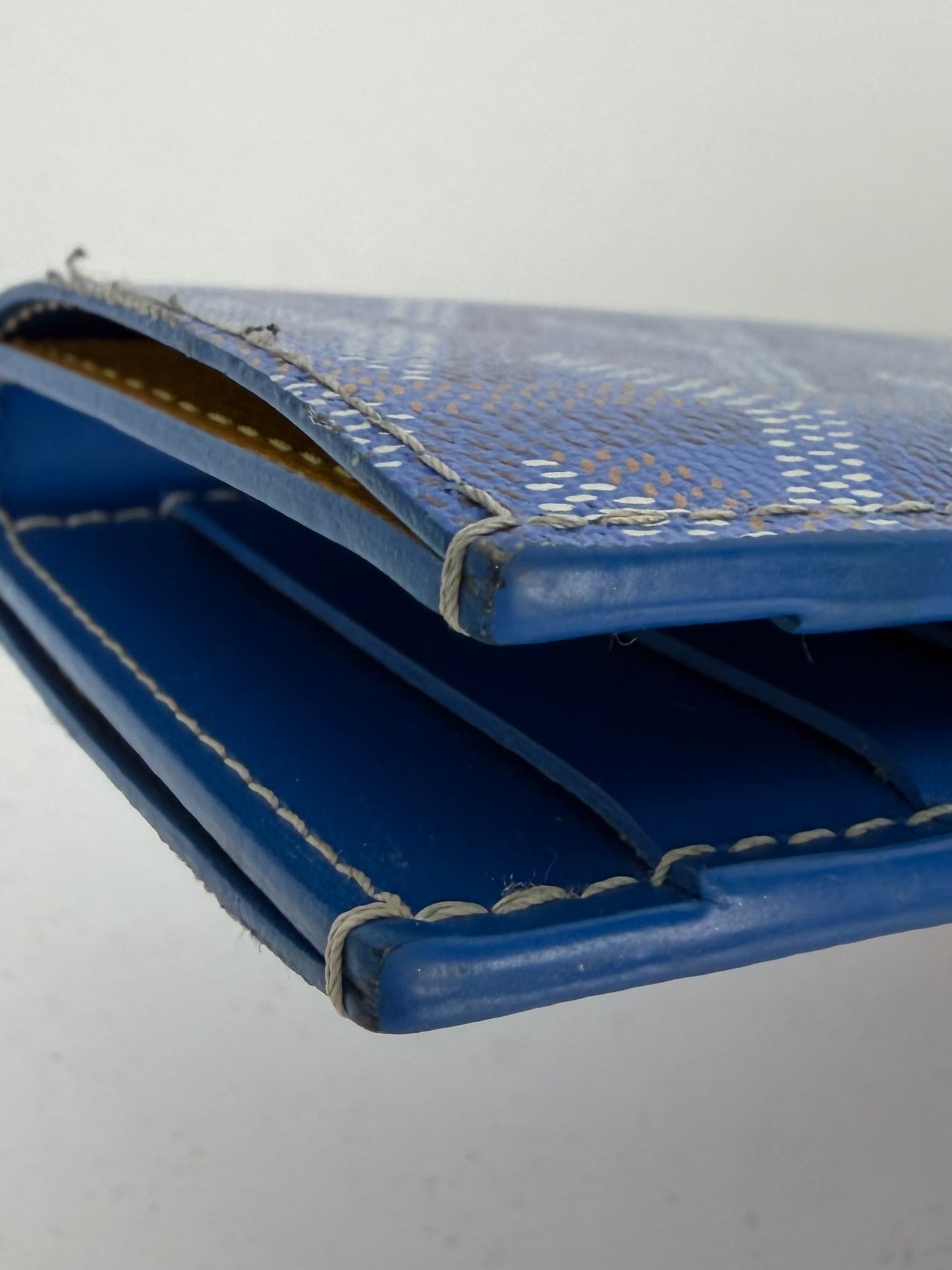 Goyard Saint-Marc Bi-Fold Card Wallet in Blue Goyardine Coated Canvas YK-2