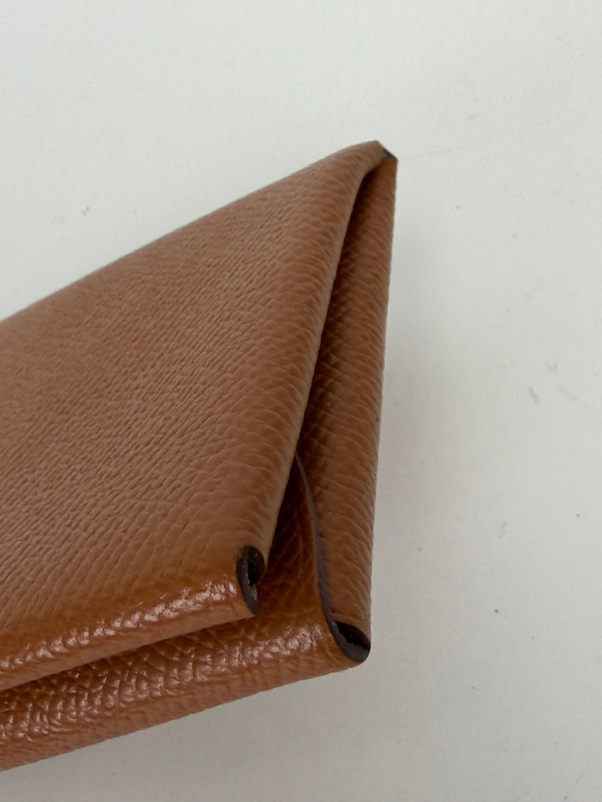 Hermes Calvi Duo Compact Card Holder in Gold Epsom Calfskin YK2