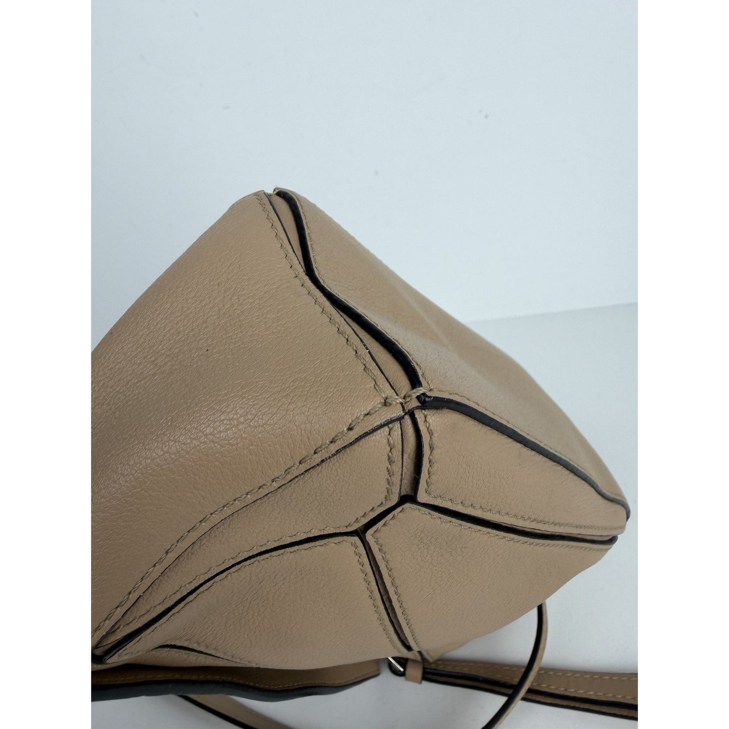Loewe Puzzle Mini Crossbody Bag in Sand Mink Calfskin Leather C3