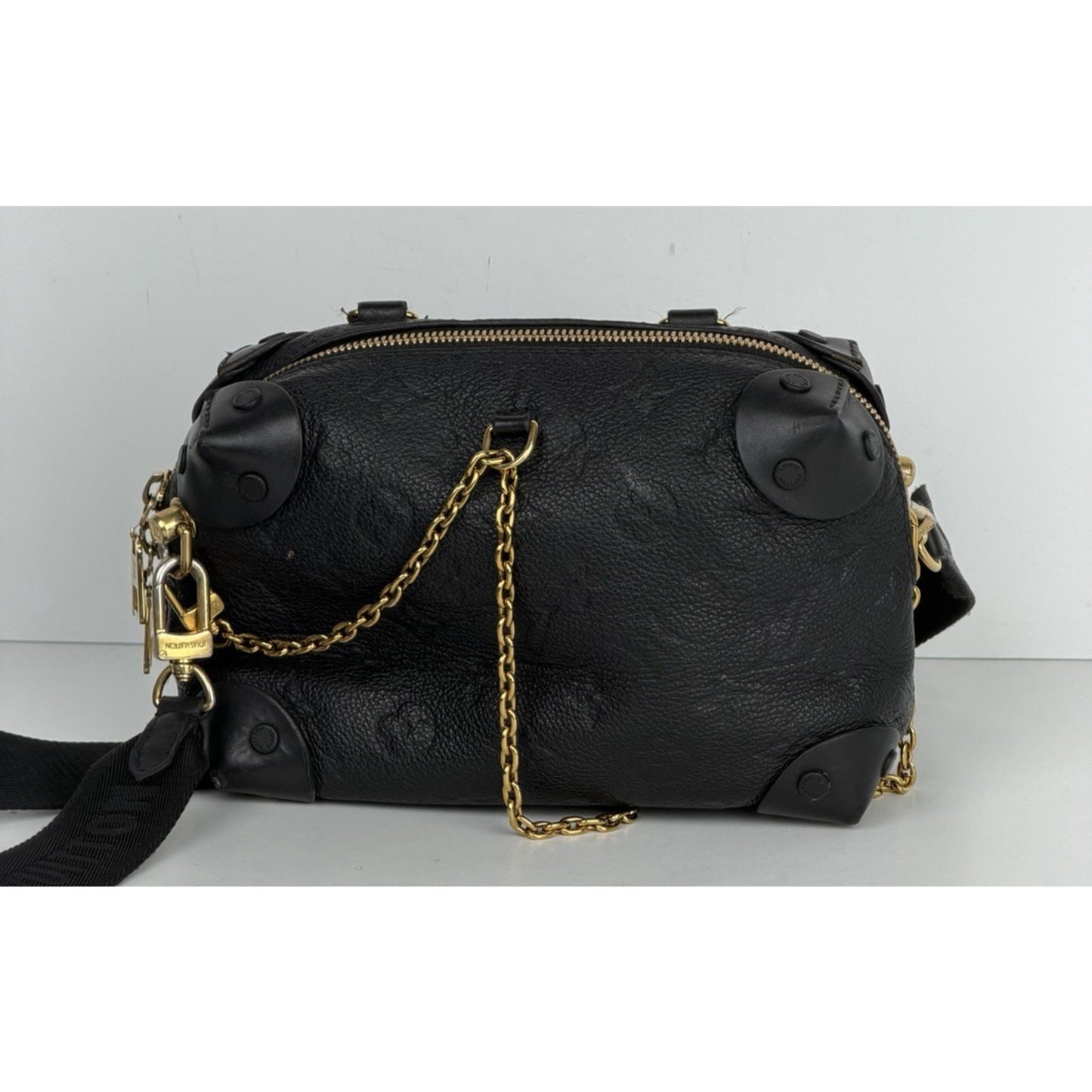 Louis Vuitton Petite Malle Souple Handbag Black Empreinte Leather 2020 S18