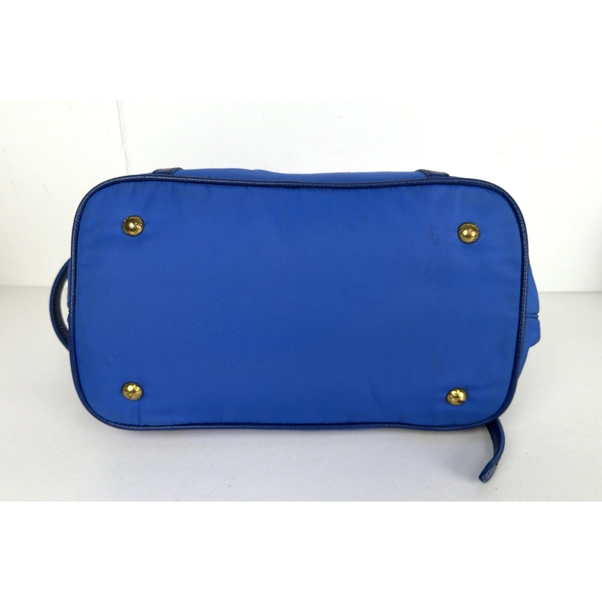 Prada Tessuto Convertible Small Tote Shoulder Bag in Blue Nylon&Saffiano S10
