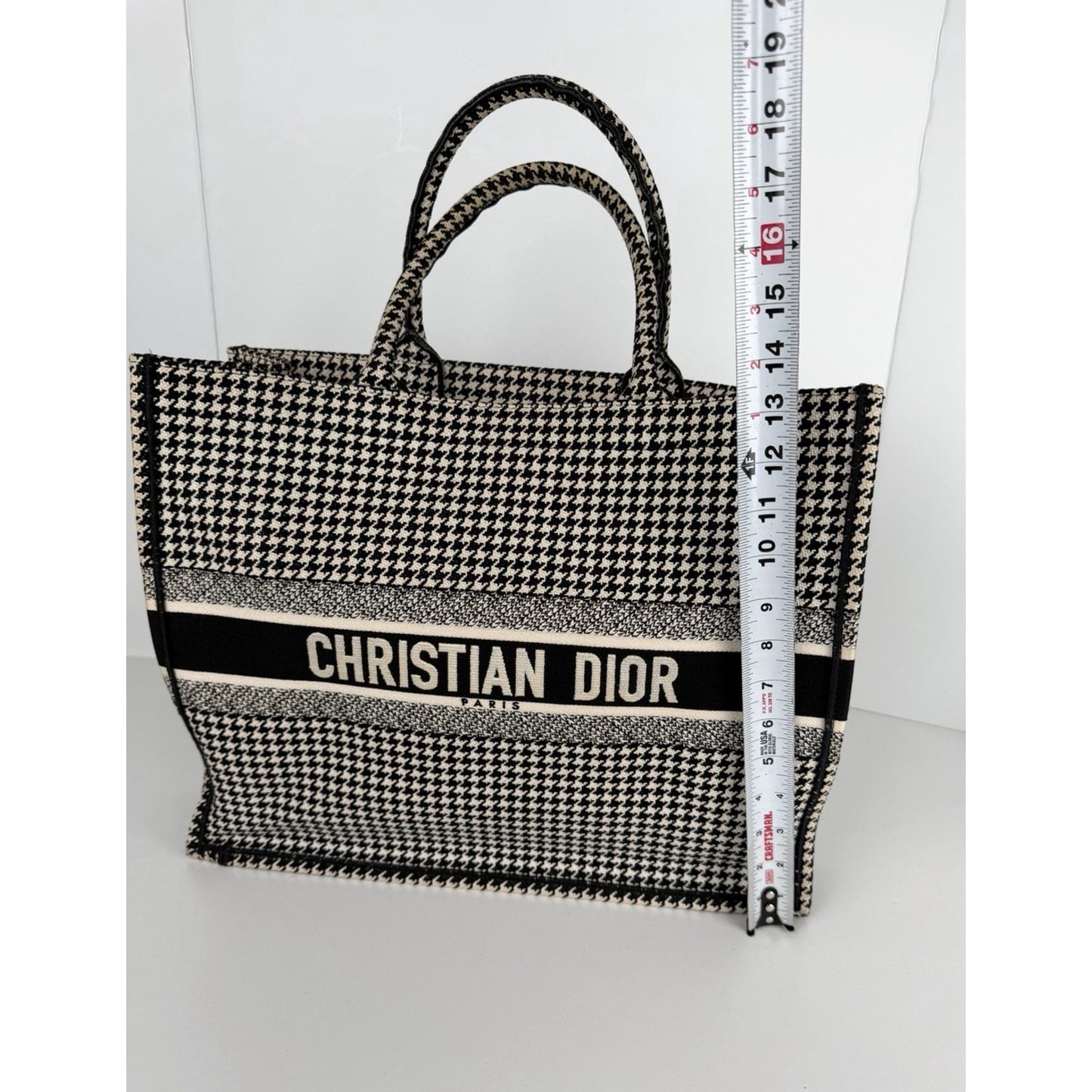 Christian Dior Book Tote Bag Large in Black & White Jacquard Canvas 2019 C-6