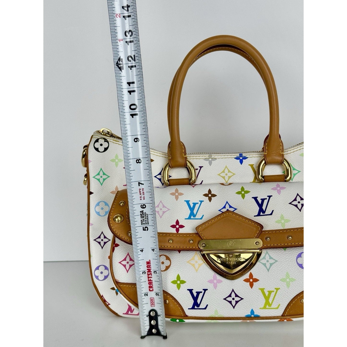 Louis Vuitton Rita Satchel White Monogram Multicolor Canvas Women’s Bag B-1