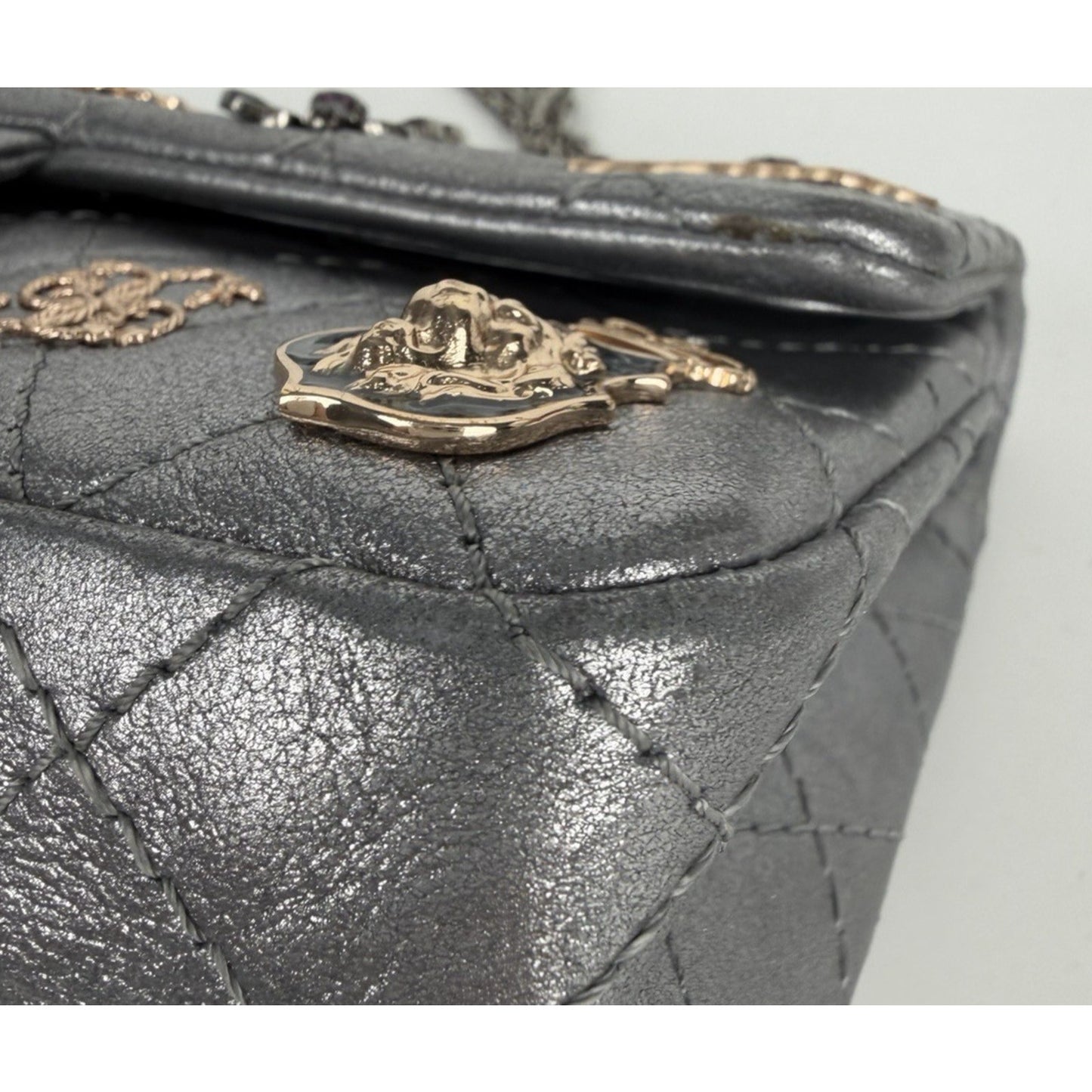Chanel Lucky Charms 2.55 Reissue Double Flap Bag Metallic Silver 2006-2008 U3