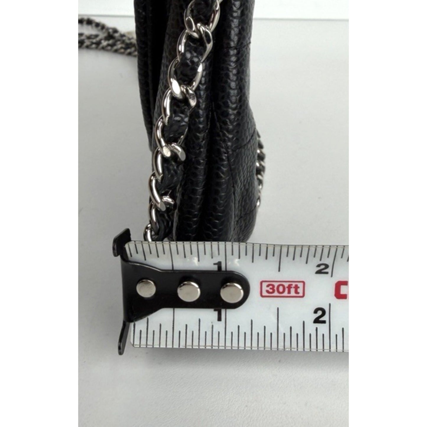 Chanel Half Moon Black Leather Caviar Wallet on Chain (2011) C-4