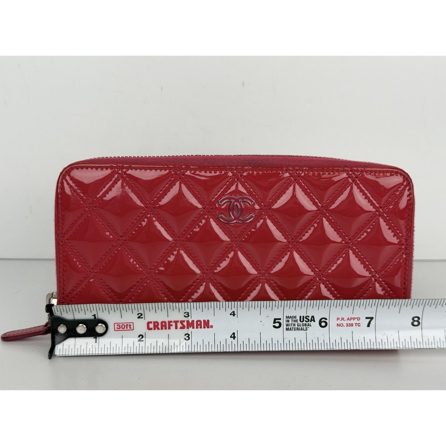 Chanel Brilliant Matelasse Long Zip-Around Wallet Pink Patent Leather 2014-2015