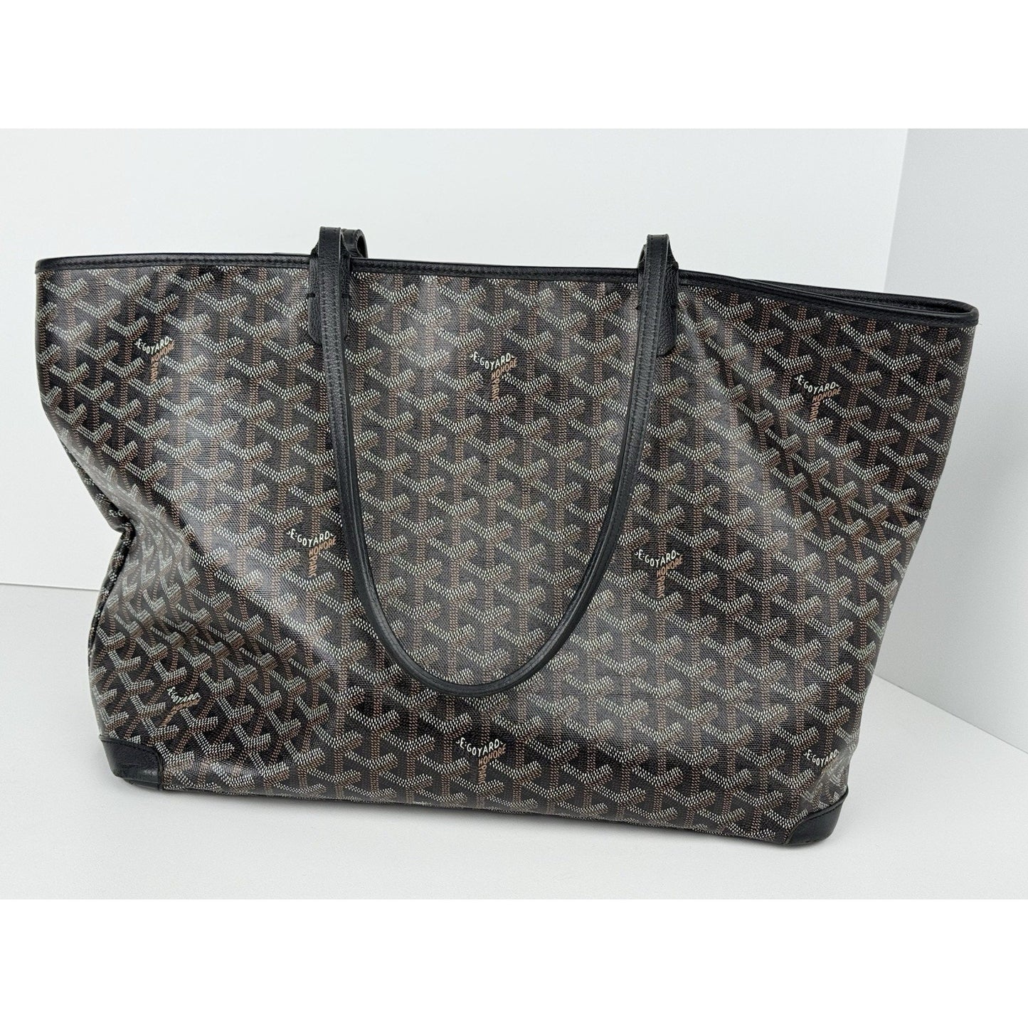 GOYARD Saint Louis PM Coated Canvas Tote Bag Black