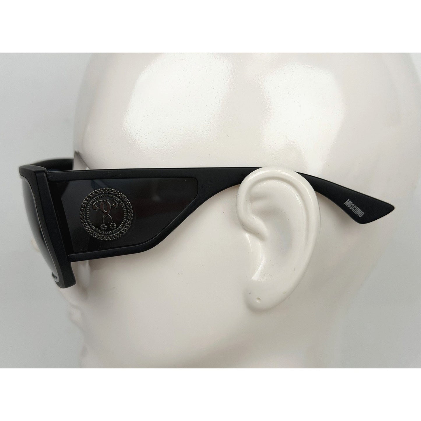 Moschino MOS021/S Square Sunglasses 145 in Matte Black with Dark Lenses