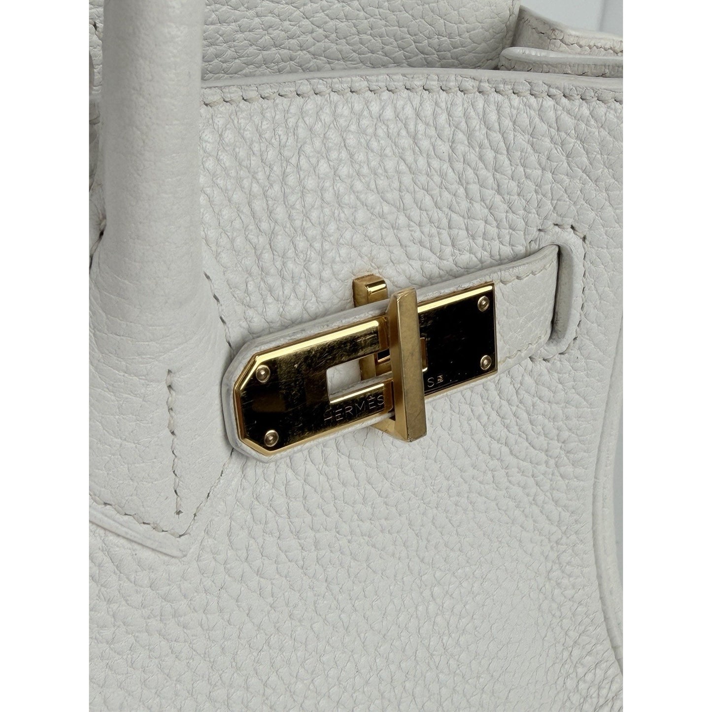 Hermes Birkin 30 Handbag in Off-White Clemence Leather 2015